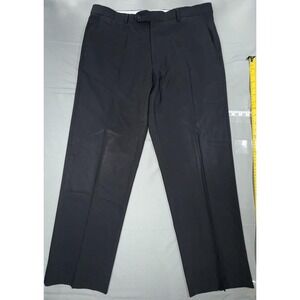 Zignone Dress Pants Mens 36 Black Wool Flat Front Straight Leg Italy